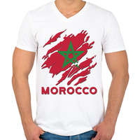printfashion Morocco Marokkó - Férfi V-nyakú póló - Fehér