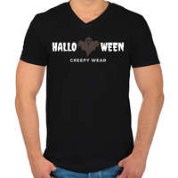 printfashion CREEPY WEAR - Férfi V-nyakú póló - Fekete