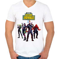 printfashion Killer squad Fortnite - Férfi V-nyakú póló - Fehér