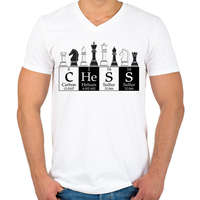 printfashion Chess - Sakk - Férfi V-nyakú póló - Fehér