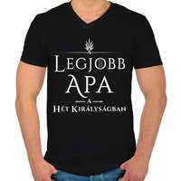 printfashion got-legjobb-apa-white - Férfi V-nyakú póló - Fekete