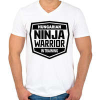 printfashion Ninja Warrior - Férfi V-nyakú póló - Fehér