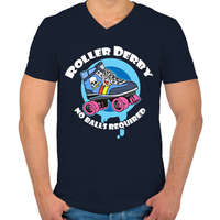 printfashion Roller Derby - Férfi V-nyakú póló - Sötétkék