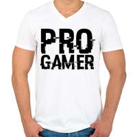 printfashion PRO GAMER - Férfi V-nyakú póló - Fehér