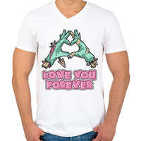printfashion Love You Forever - Férfi V-nyakú póló - Fehér