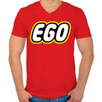 printfashion Ego - Férfi V-nyakú póló - Piros