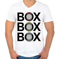 printfashion box box box - Férfi V-nyakú póló - Fehér