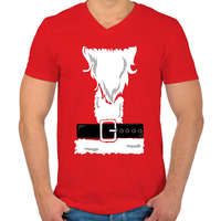 printfashion mikulás jelmez - Férfi V-nyakú póló - Piros