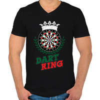 printfashion Dart King - Férfi V-nyakú póló - Fekete