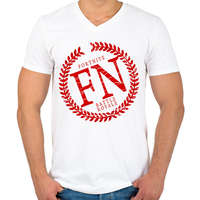 printfashion FN Battle Royale - Férfi V-nyakú póló - Fehér