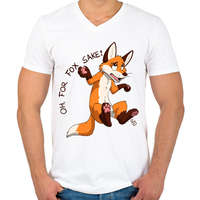 printfashion Oh For Fox Sake 2 - Férfi V-nyakú póló - Fehér