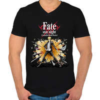printfashion Fate stay night character - Férfi V-nyakú póló - Fekete