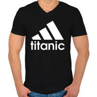 printfashion Titanic 2 - Férfi V-nyakú póló - Fekete