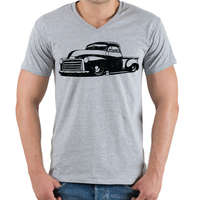 printfashion Pickup Truck - Férfi V-nyakú póló - Sport szürke