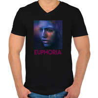 printfashion Euphoria - Férfi V-nyakú póló - Fekete