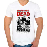 printfashion The Walking Dead - Férfi V-nyakú póló - Fehér
