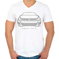 printfashion Volkswagen Golf GTI - Férfi V-nyakú póló - Fehér