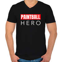 printfashion PAINTBALL HERO - Férfi V-nyakú póló - Fekete
