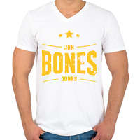 printfashion Jon Bones Jones - Férfi V-nyakú póló - Fehér