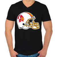 printfashion 80's Buccaneers Helmet - Férfi V-nyakú póló - Fekete