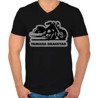 printfashion Yamaha Dragstar motor - Férfi V-nyakú póló - Fekete