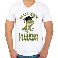 printfashion Na csá gyíkok én leléptem! - Férfi V-nyakú póló - Fehér