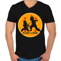 printfashion Dragon Ball - Légy Legenda! - Férfi V-nyakú póló - Fekete