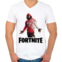 printfashion Champion Stash'd - fortnite - Férfi V-nyakú póló - Fehér