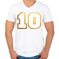 printfashion 10-es mez - Férfi V-nyakú póló - Fehér