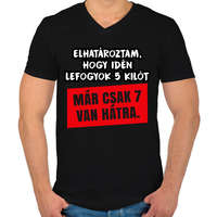 printfashion Fogyókura - Férfi V-nyakú póló - Fekete