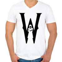 printfashion W black - Férfi V-nyakú póló - Fehér