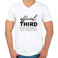 printfashion Official third wheel - Férfi V-nyakú póló - Fehér