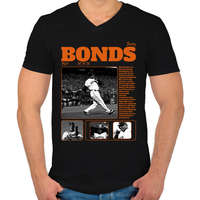 printfashion Barry Bonds - baseball - Férfi V-nyakú póló - Fekete
