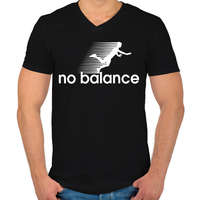 printfashion no balance - Férfi V-nyakú póló - Fekete