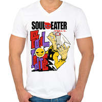 printfashion Soul eater - Férfi V-nyakú póló - Fehér