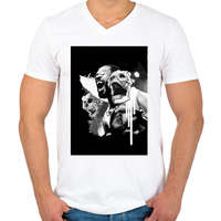 printfashion Jon Jones - Férfi V-nyakú póló - Fehér