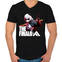 printfashion The Finals - Panda skin - Férfi V-nyakú póló - Fekete