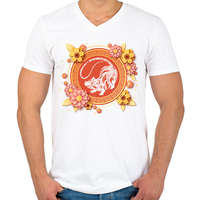 printfashion A patkány éve - Férfi V-nyakú póló - Fehér