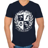 printfashion Umbrella academy shield invert - Férfi V-nyakú póló - Sötétkék