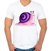 printfashion csigabiga-001 - Férfi V-nyakú póló - Fehér