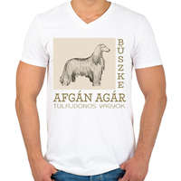 printfashion Büszke tulajdonos - Afgán agár - Férfi V-nyakú póló - Fehér