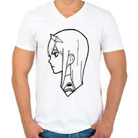 printfashion Zero Two - Férfi V-nyakú póló - Fehér
