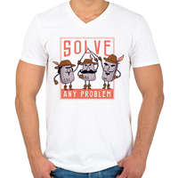 printfashion Ctrl, Alt, Del - Férfi V-nyakú póló - Fehér