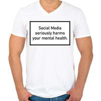 printfashion Social Media - Mental health - Férfi V-nyakú póló - Fehér