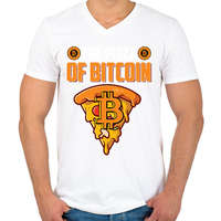 printfashion BITCOIN 4 EVER 62 - Férfi V-nyakú póló - Fehér