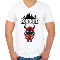 printfashion Fortnite Cloaked Shadow - Férfi V-nyakú póló - Fehér