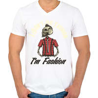 printfashion Hipster 02 - I dont no fashion - Férfi V-nyakú póló - Fehér