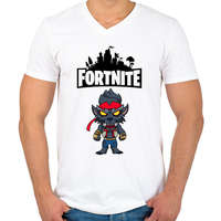 printfashion Fortnite Max Dire - Férfi V-nyakú póló - Fehér