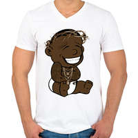 printfashion Billion dollar baby - Férfi V-nyakú póló - Fehér