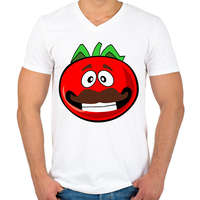 printfashion Tomato Man - Férfi V-nyakú póló - Fehér